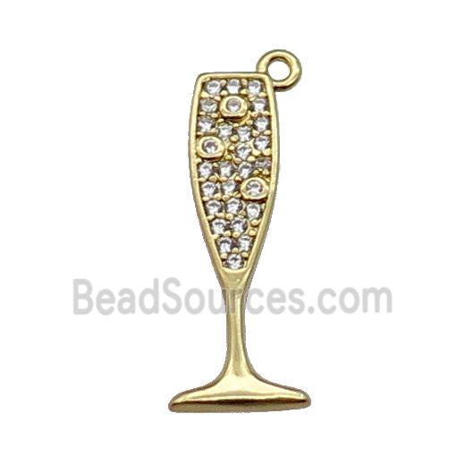 copper cup pendant pave zircon, gold plated