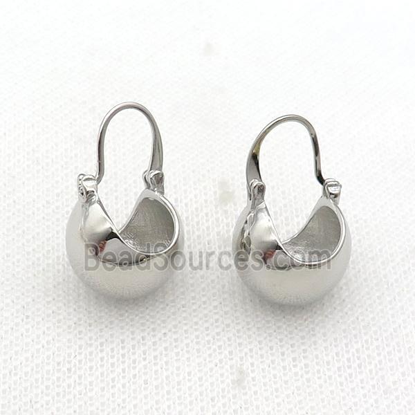 copper Hook Earring bag platinum plated