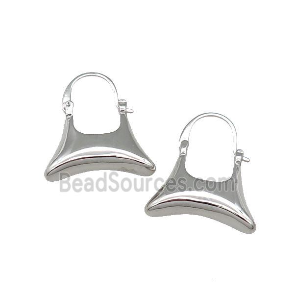 copper Hook Earring bag platinum plated