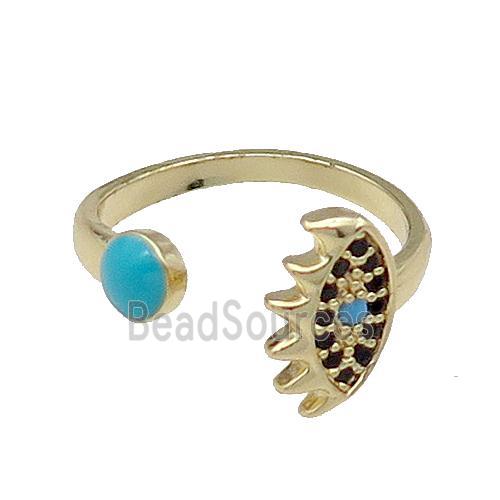 copper Ring pave zircon gold plated