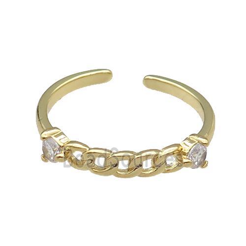 copper Ring pave zircon gold plated