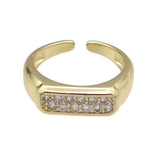 copper Ring pave zircon gold plated