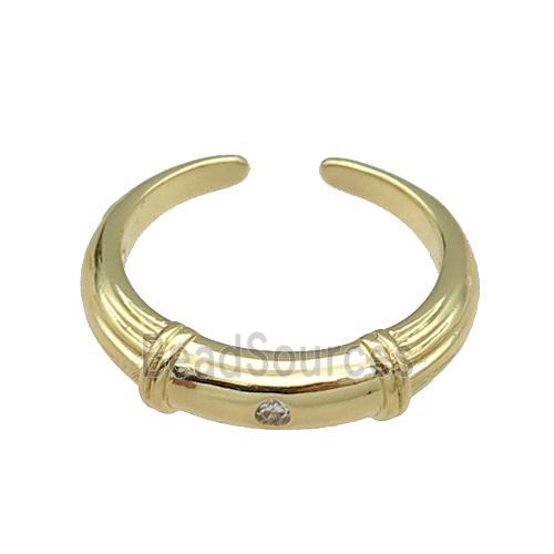 copper Ring pave zircon gold plated