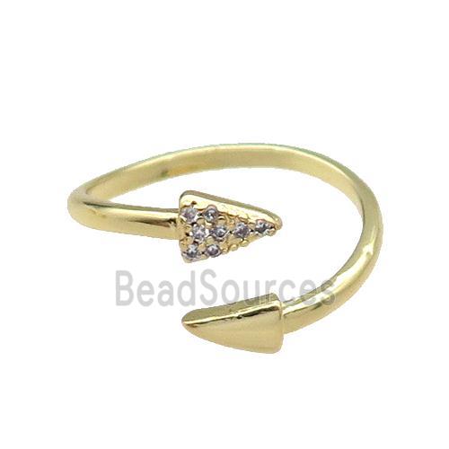 copper Ring pave zircon gold plated