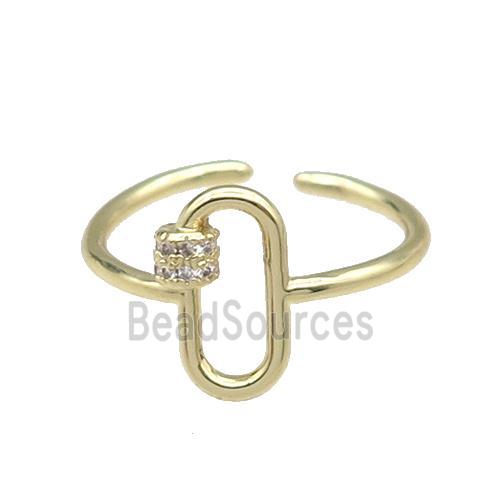 copper Ring pave zircon gold plated