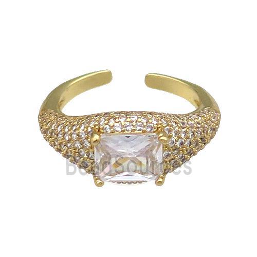 copper Ring pave zircon gold plated