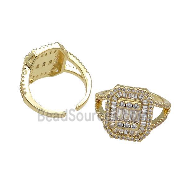 copper Ring pave zircon gold plated