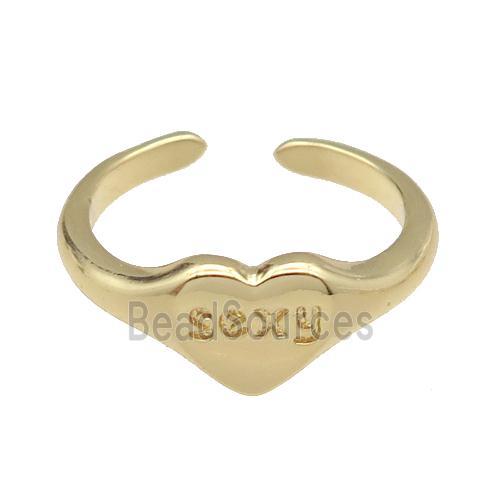 copper Ring Sexy Heart gold plated