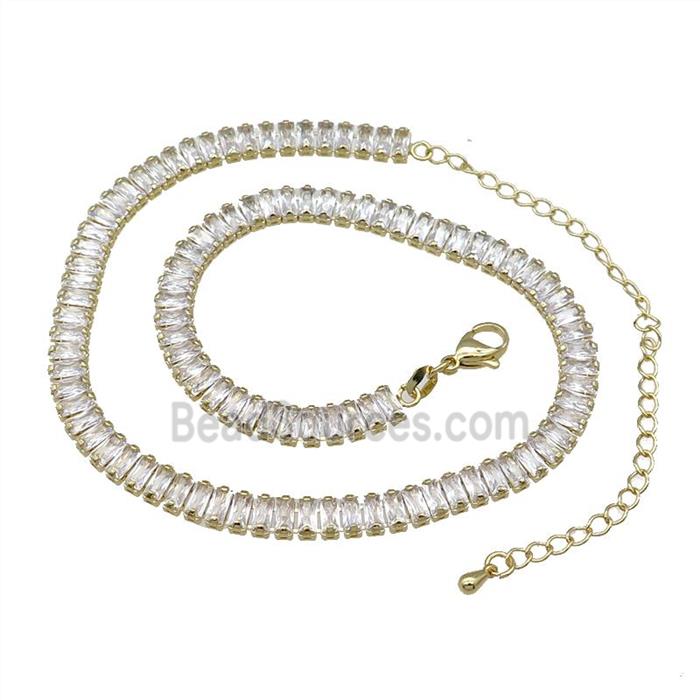 Copper Necklace Pave Zircon Gold Plated