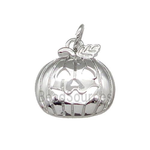 Copper Pumpkin Charm Pendant Halloween Platinum Plated