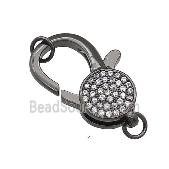 Copper Lobster Clasp Pave Zircon Black Plated