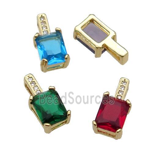 Copper Pendant Pave Crystal Gold Plated Mixed