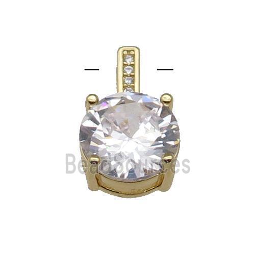 Copper Pendant Pave Crystal Diamond Gold Plated