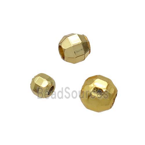 Copper Round Spacer Beads Faceted 18K Gold Plated