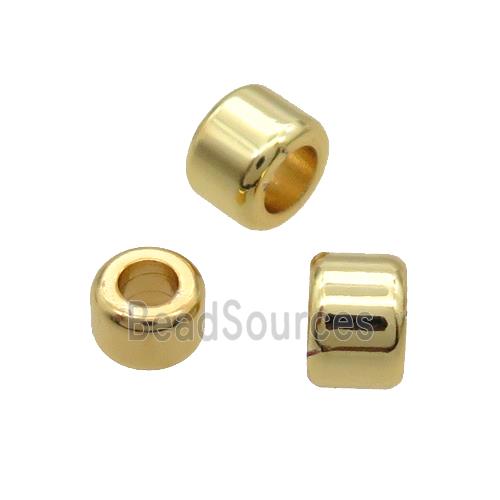 Copper Tube Beads Large Hole 18K Gold Plated