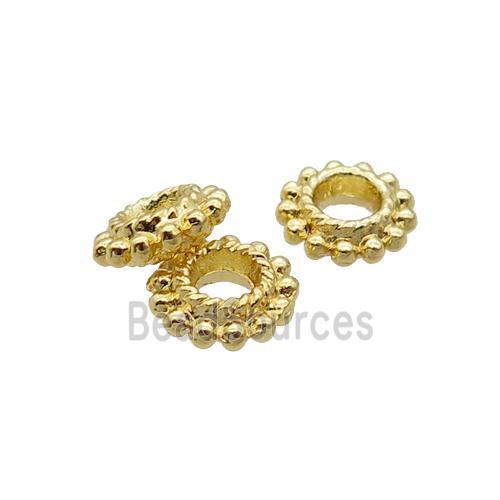 Alloy Flower Spacer Beads 18K Gold Plated