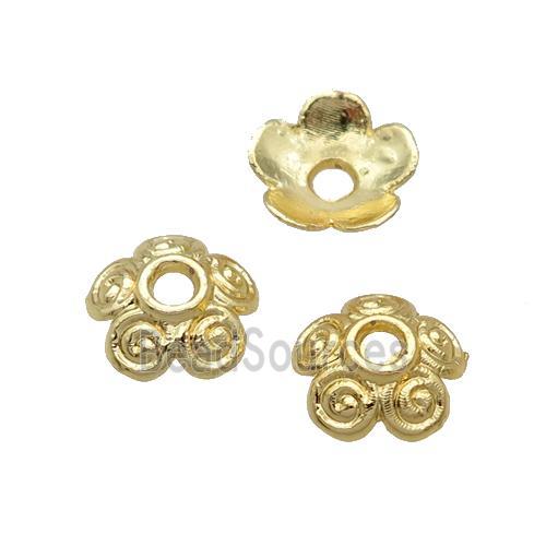 Alloy Bead Caps 18K Gold Plated