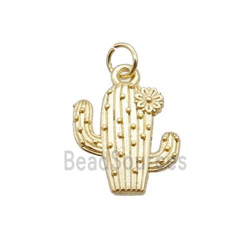 Alloy Cactus Charms Pendant 18K Gold Plated