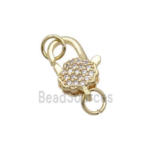 Copper Lobster Clasp Pave Zircon Unfade 18K Gold Plated