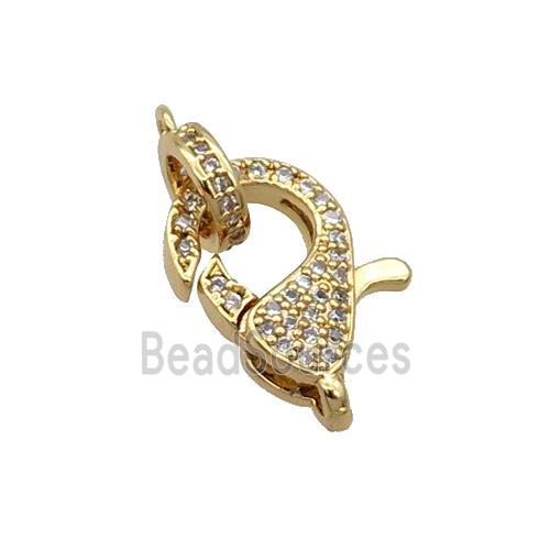 Copper Lobster Clasp Pave Zircon Unfade 18K Gold Plated