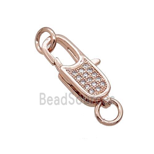 Copper Lobster Clasp Pave Zircon Unfade Rose Gold