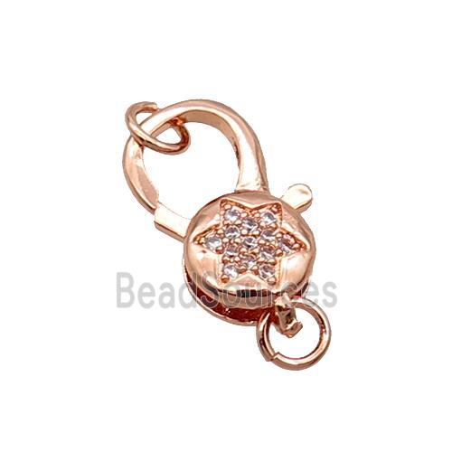 Copper Lobster Clasp Pave Zircon Star Unfade Rose Gold