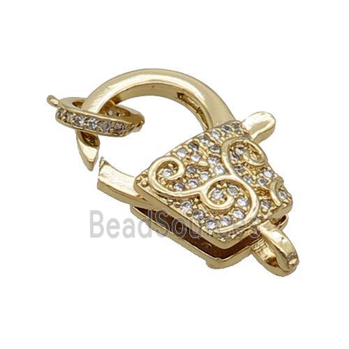 Copper Lobster Clasp Pave Zircon Unfade Gold Plated