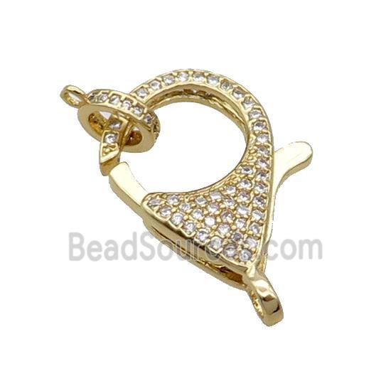 Copper Lobster Clasp Pave Zircon Unfade 18K Gold Plated