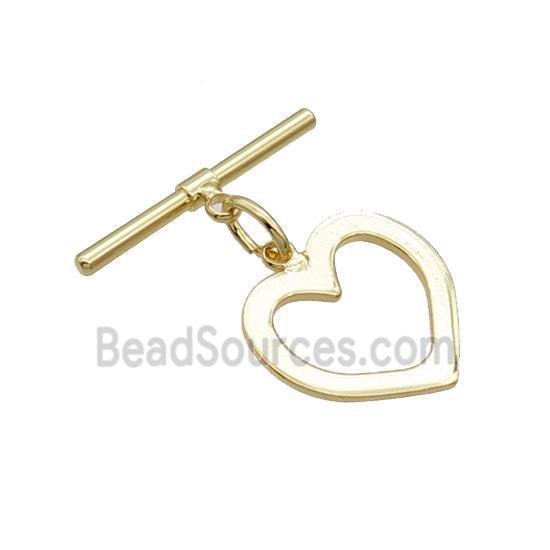 Copper Toggle Clasp Unfade Heart 18K Gold Plated