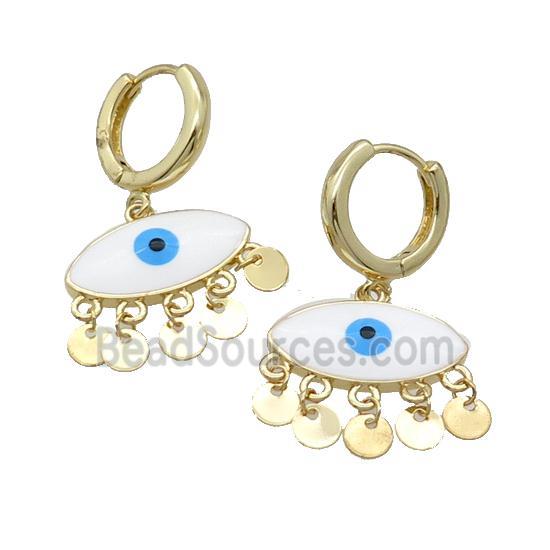 Copper Hoop Earring Evil Eye Enamel Gold Plated