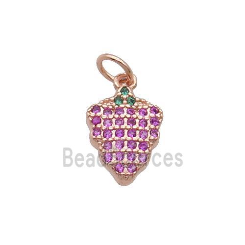 Copper Grapes Pendant Pave Zircon Rose Gold