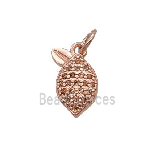 Copper Pineapple Pendant Pave Zircon Rose Gold