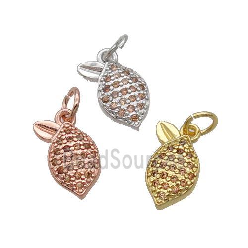 Copper Pineapple Pendant Pave Zircon Mixed