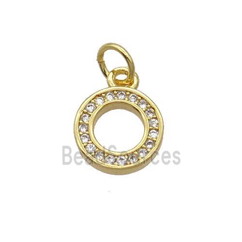 Copper Circle Pendant Pave Zircon Gold Plated