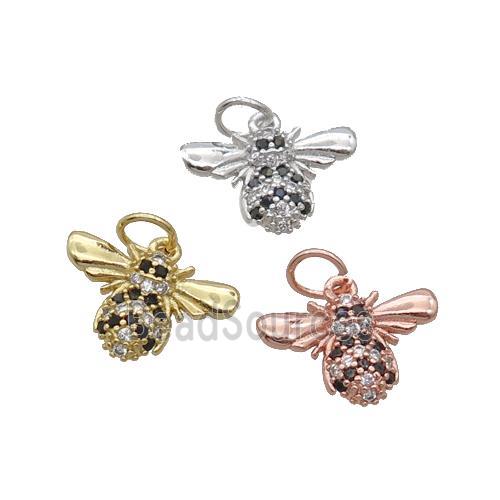 Copper Honeybee Pendant Pave Zircon Mixed