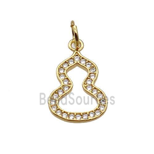 Copper Gourd Pendant Pave Zircon Gold Plated