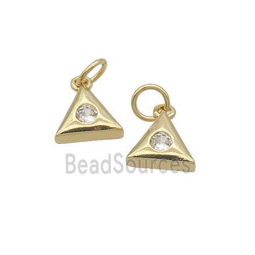 Copper Triangle Pendant Pave Zircon Gold Plated