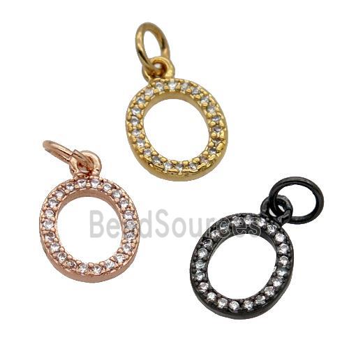 Copper Circle Pendant Pave Zircon Mixed