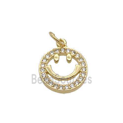 Copper Emojiface Pendant Pave Zircon Gold Plated