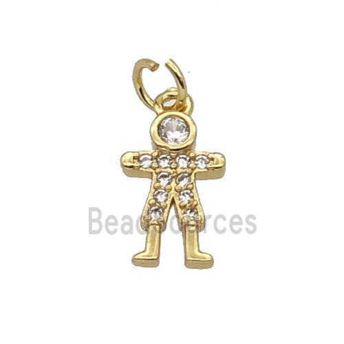 Copper Kids Pendant Pave Zircon Gold Plated