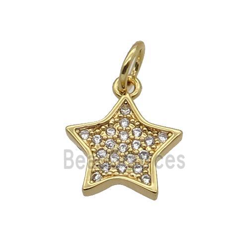 Copper Star Pendant Pave Zircon Gold Plated