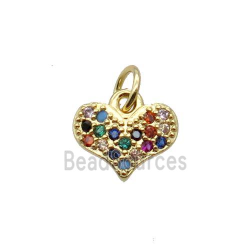 Copper Heart Pendant Pave Zircon Gold Plated