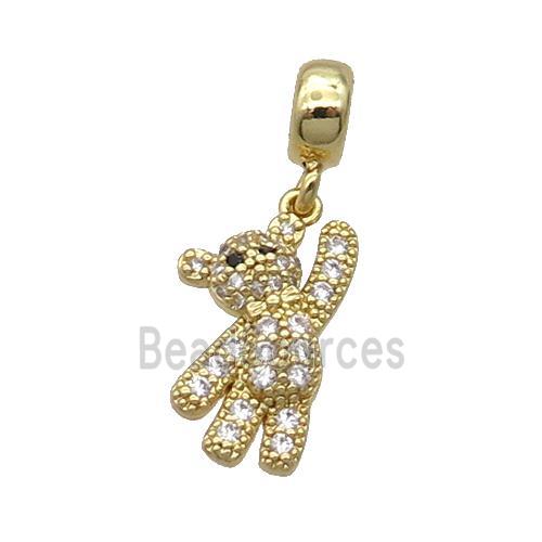 Copper Panda Pendant Pave Zircon Gold Plated