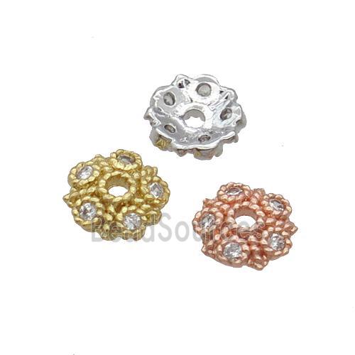 Copper Beadscap Pave Zircon Mixed