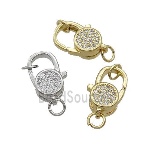 Copper Lobster Clasp Pave Zircon Mixed