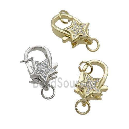 Copper Lobster Clasp Pave Zircon Mixed