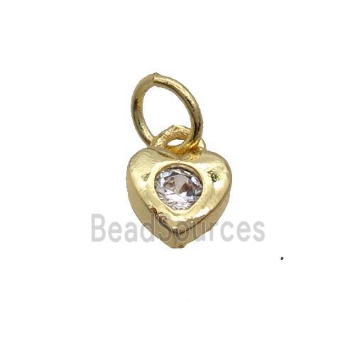 Copper Heart Pendant Pave Zircon Gold Plated