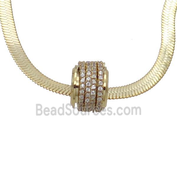 Copper Necklace Pave Zircon Gold Plated