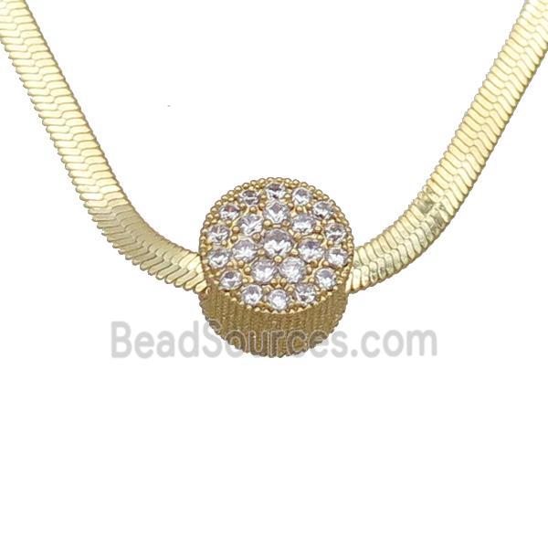 Copper Necklace Pave Zircon Gold Plated