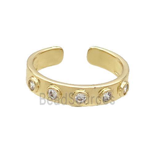 Copper Ring Pave Zircon Gold Plated